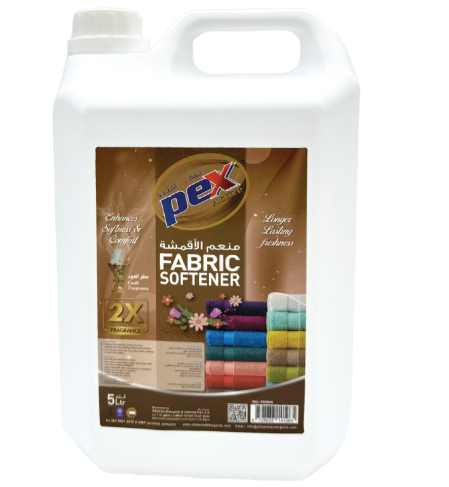 Pex Active Fabric Softener Oud 5 Litre – Luxury laundry softener by Al Basma Detergents UAE