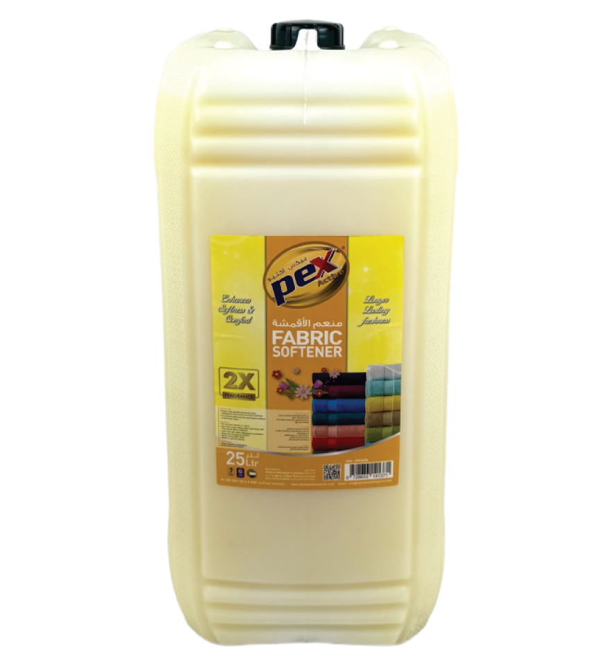 Pex Active Fabric Softener Yellow 25 Litre industrial laundry softener can