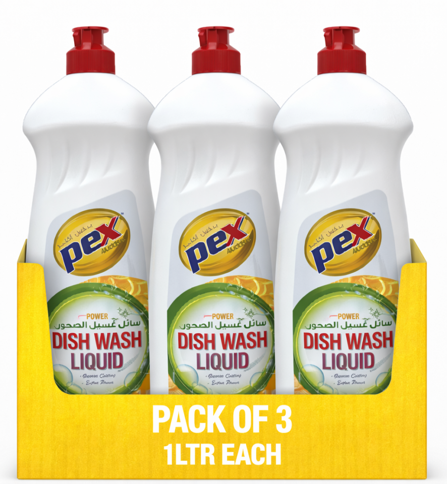 PEX ACTIVE Power Dishwash Lemon – 1 Liter (3 Pcs Offer Pack)