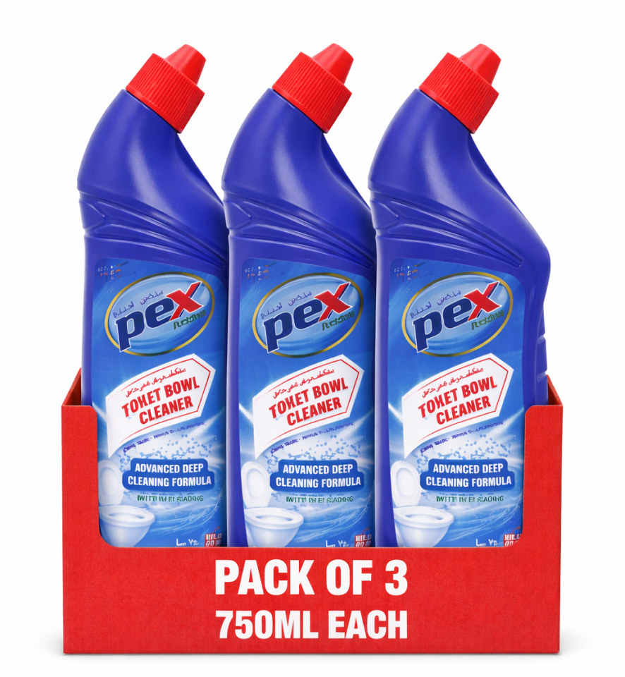 PEX ACTIVE Toilet Bowl Cleaner Blue – 750 ml (3 Pcs Offer Pack)