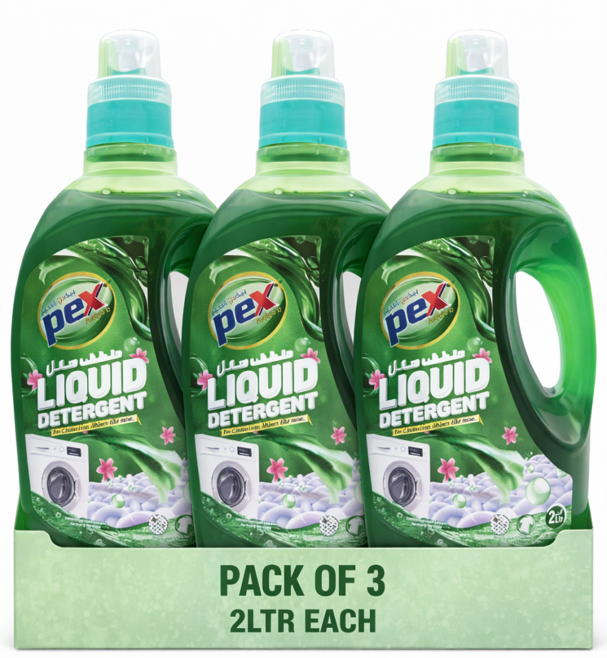 PEX ACTIVE Liquid Detergent Green – 2 Liter (3 Pcs Offer Pack)